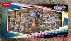 Pokemon Prismatic Evolutions Lucario ex Tyranitar ex Premium Collection Sealed - Image 1