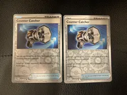 Pokemon TCG Paradox Rift Counter Catcher Reverse Holo 160/182 x2 Cards - Image 1