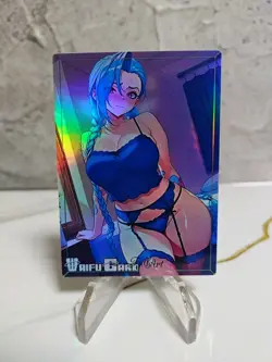 Jinx LoL Trading Card Waifu Goddess Story Anime Girl holo Karte Manga sexy Full - Image 1