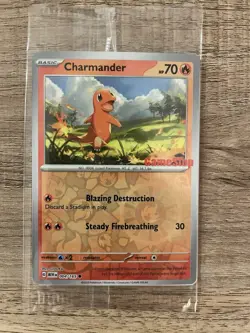 Pokemon Charmander Reverse Holo Card 004/165 GameStop Promo, Sealed - Image 1