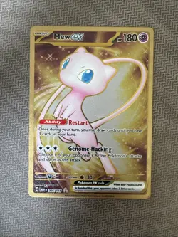 Pokemon TCG Scarlet & Violet Mew EX 205/165 Gold Metal Card NM Condition - Image 1