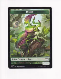 MAGIC THE GATHERING MTG COMMANDER: DUSKMOURN DOUBLE TOKEN INSECT 10 / MANIFEST - Image 1
