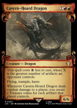 MTG Cavern-Hoard Dragon - Foil - Showcase Scrolls, Commander: The Lord of the Ri - Image 1