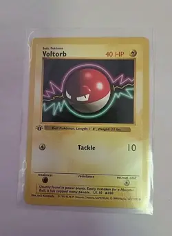 Pokemon Card: 1st Edition Shadowless: Voltorb 67/102 - Image 1