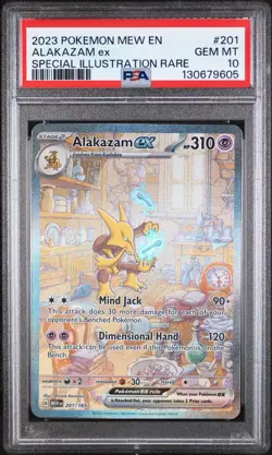 2023 Pokemon Mew EN-151 #201 Alakazam EX Special Illustration Rare PSA 10 - Image 1