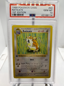 1999 Pokemon Game Raticate 1st Edition PSA 10! - Image 1