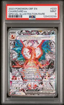 2023 POKEMON OBF EN-OBSIDIAN FLAMES SPECIAL ILLUSTRATION RARE CHARIZARD EX PSA 9 - Image 1