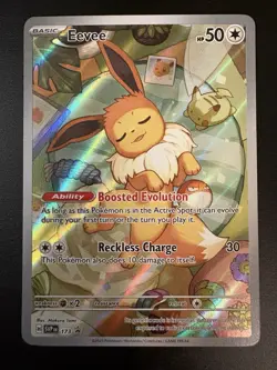 Eevee SVP173 Prismatic ETB Promo Illustration Rare Holo Pokemon NM - Image 1