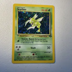 Pokemon TCG Scyther Jungle 10/64 Holo Unlimited Holo Rare - LP - Image 3