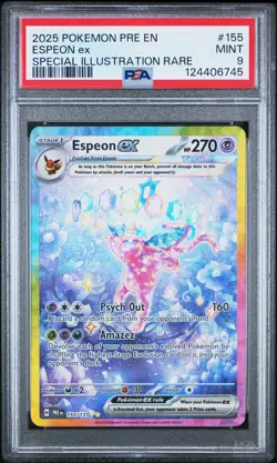 2025 POKEMON PRE EN-PRISMATIC EVOLUTIONS #155 ESPEON EX PSA 9 - Image 1