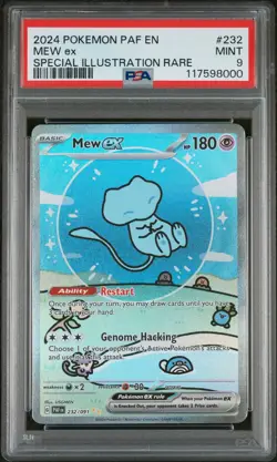 2024 POKEMON PAF EN-PALDEAN FATES SPECIAL ILLUSTRATION RARE #232 MEW EX PSA 9 - Image 1