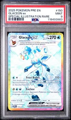 2025 POKEMON PRE EN-PRISMATIC EVOLUTIONS #150 GLACEON EX PSA 9 - Image 1