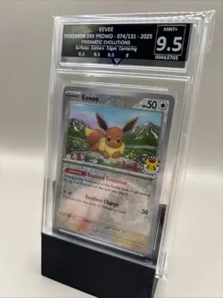 Eevee - Pokemon Day Stamp - 074/131 Prismatic Evolutions - Get Graded 9.5 Slab - Image 2