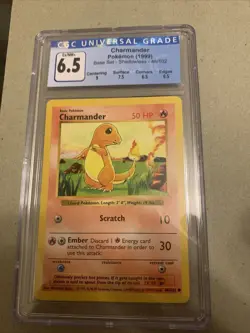 Charmander 46/102 Pokemon Card Base Set Unlimited CGC 6.5 - Image 1