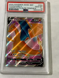 Charizard V SWSH050 SWSH: Sword & Shield Promo Cards Holo PSA 10 GEM MINT - Image 1