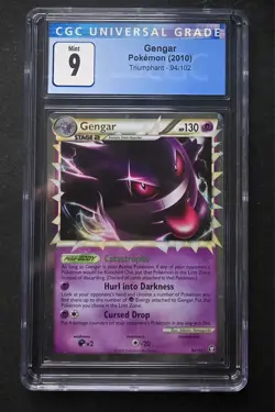 Gengar Prime 94/102 Triumphant Holo CGC 9 MINT Pokemon Card 2010 - Image 1