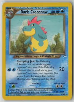 Dark Croconaw 32/105 Pokemon TCG Neo Destiny Regular Card (Near Mint) NM 1 - Image 1
