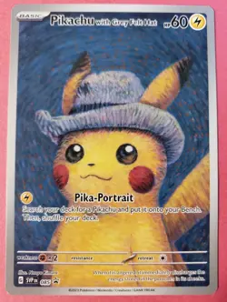 Pokemon x Van Gogh: Pikachu with Grey Felt Hat SVP 085 Promo Card Near Mint - Image 1