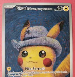 Pokemon x Van Gogh: Pikachu with Grey Felt Hat SVP 085 Promo Card Near Mint - Image 3