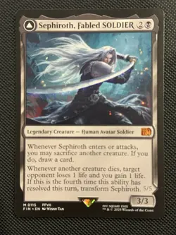 MTG Sephiroth, Fabled SOLDIER Sephiroth, One-Winged Angel NM Final Fantasy - Image 1