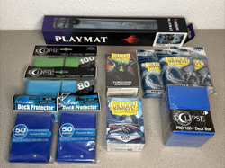 Magic the Gathering Lot - Ultra Pro Playmat Ravnica - Clear & Blue Sleeves/Box - Image 1