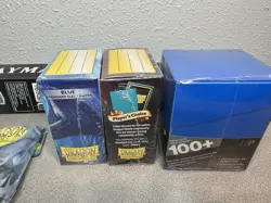 Magic the Gathering Lot - Ultra Pro Playmat Ravnica - Clear & Blue Sleeves/Box - Image 5