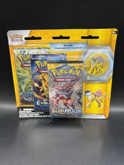 Pokemon TCG: Legendary Beast Pin Collection 3 Pack Blister Raikou Sealed - Image 1