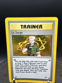 Pokemon TCG Lt. Surge 017/132 Gym Heroes Trainer Holo Rare - Image 2
