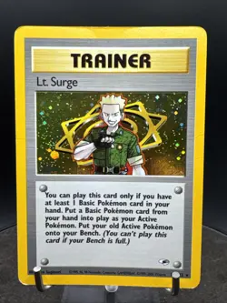 Pokemon TCG Lt. Surge 017/132 Gym Heroes Trainer Holo Rare - Image 3