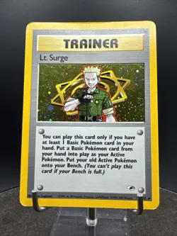 Pokemon TCG Lt. Surge 017/132 Gym Heroes Trainer Holo Rare - Image 4