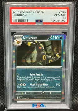 Pokemon Umbreon Holo 2025 Prismatic Evolutions 059/131 PSA 10 Pokemon Card - Image 1