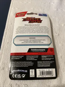 Pokemon Destined Rivals Blister Pack With Coin And Eevee Promo! NEW & SEALED - Image 2