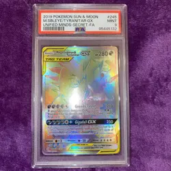 2019 Pokemon Sun & Moon M.Sbleye/Tyranitar GX Unified Minds-secret-FA PSA 9 - Image 1
