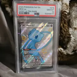 2024 POKEMON PAF EN-PALDEAN FATES SHINY ULTRA RARE #216 MEW EX PSA 10 - Image 1