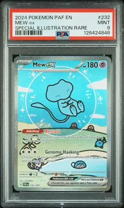 2024 POKEMON PAF EN-PALDEAN FATES SPECIAL ILLUSTRATION RARE #232 MEW EX PSA 9 - Image 1