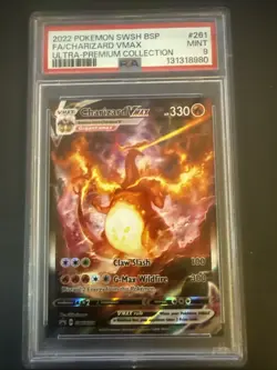 2022 POKEMON SWSH BLACK STAR PROMO #261 FULL ART/CHARIZARD VMAX PSA 9 - Image 1
