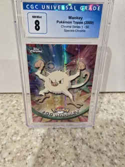 2000 Pokemon Topps Chrome Series 1 Mankey Chrome #56 CGC 8.5 - Image 1