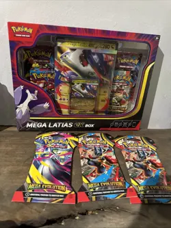 Pokemon TCG Mega Latias ex Box W 3x Booster Sleeves - Image 1