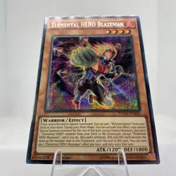 Yugioh Elemental HERO Blazeman WSUP-EN032 1. Edition Secret Rare Near Mint - Image 4