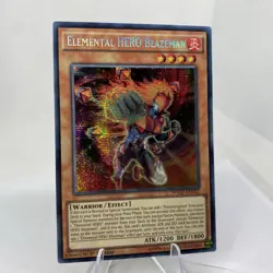 Yugioh Elemental HERO Blazeman WSUP-EN032 1. Edition Secret Rare Near Mint - Image 5