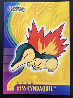 TOPPS POKEMON JOHTO LEAGUE CHAMPIONS CYNDAQUIL #155 CARD WITH BLUE LOGO - Image 1