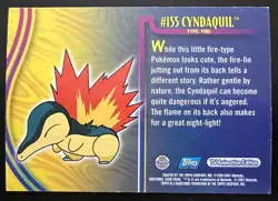 TOPPS POKEMON JOHTO LEAGUE CHAMPIONS CYNDAQUIL #155 CARD WITH BLUE LOGO - Image 2