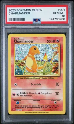 PSA 10 Charmander 001/034 Pokemon Classic Collection English Holo Graded Card - Image 1