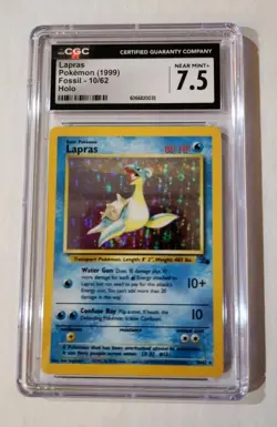 Vintage WOTC CGC 7.5 Lapras 1999 Fossil 10/62 Holo Pokemon Card - Image 1