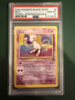 Pokemon Mew TCG 2000 Black Star Promo 8 Regular LP Card PSA 10 - Image 1