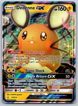 Dedenne GX 57/214 SM - Unbroken Bonds NM Pokemon Card TCG - Image 1
