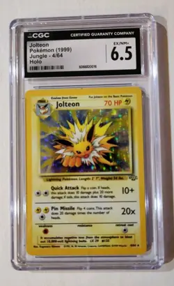 Vintage WOTC 1999 WOTC Pokemon Jungle Card 4/64 Jolteon Holo Graded CGC 6.5 - Image 1