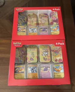 2x - Pokemon 151 4 Pack Mini Tins + 4 Promo Cards Bundle - Sam’s Club Exclusive - Image 1