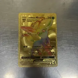 Rainbow Leafeon VMAX Metal Gold Foil Pokemon Card Fan Art Display Card HP310 - Image 1