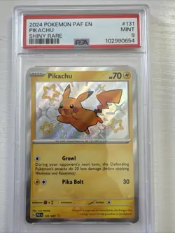 Pikachu #131/091 Sv: Paldean Fates Baby Shiny Rare Pokemon Card PSA 9 - Image 1